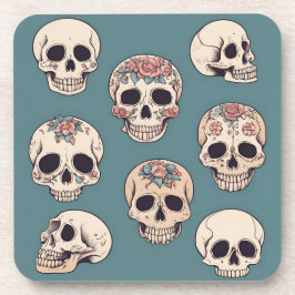 Porta-copo Crânios de Flor Verde Animam o Dia das Bruxas Colo