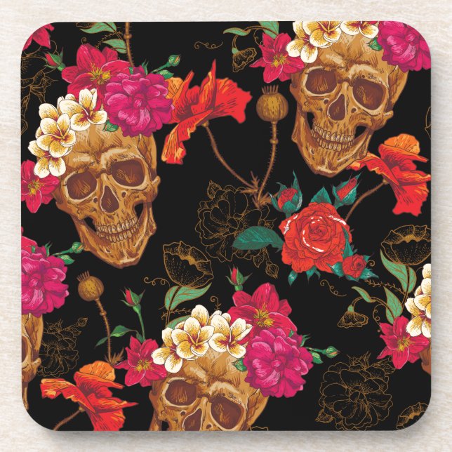 Porta-copo crânios florais (Frente)