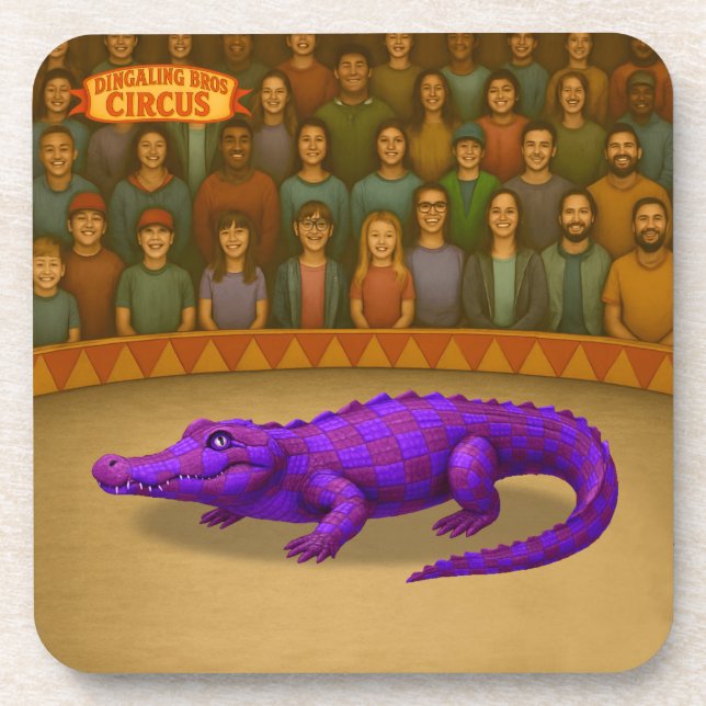 Porta-copo Crawford, crocodilo de circo pintado (Frente)