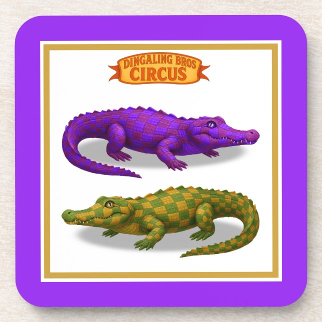Porta-copo Crawford, crocodilo de circo pintado (Frente)