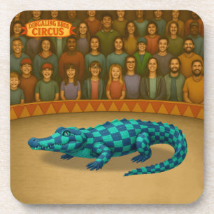 Porta-copo Crawford, crocodilo de circo pintado