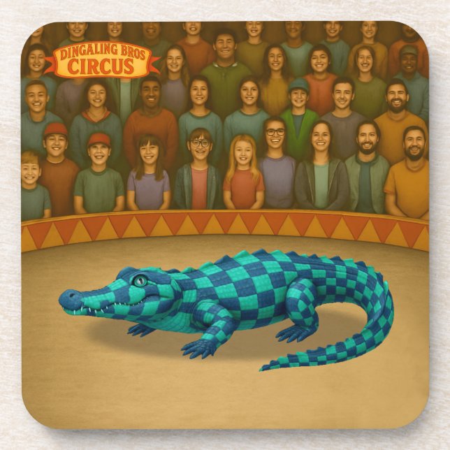 Porta-copo Crawford, crocodilo de circo pintado (Frente)