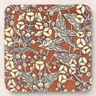 Porta-copo creme flores impressão