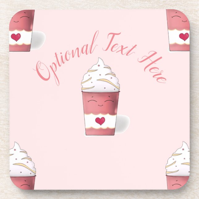 Porta-copo Creme Latte & Whipped (Rosa) (Frente)