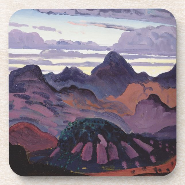 Porta-copo Crepúsculo profundo, Pyrenees, c.1912-13 (óleo no (Frente)