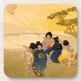 Porta-copo Crianças Japonesas Voando pipas - Bertha Lum - 191