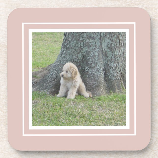 Porta-copo Crie o seu próprio modelo de fotografia rosa e bra (Frente)