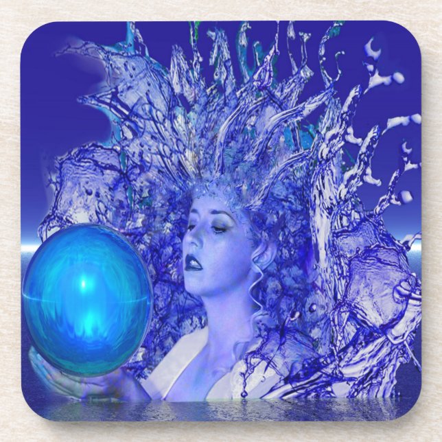 Porta-copo Cristal Azul (Frente)