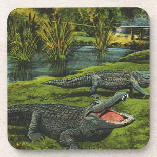 Porta-copo Crocodilos, Répteis da Vida Marinha Vintage Animai