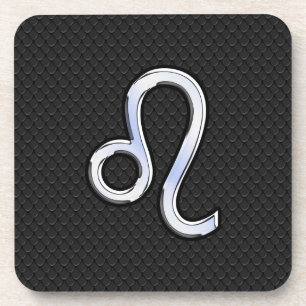 Porta-copo Cromo como Leo Zodiac Sinal na pele de cobra