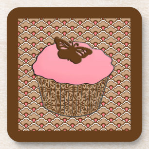 Porta-copo Cupcake cor-de-rosa do fosco da morango
