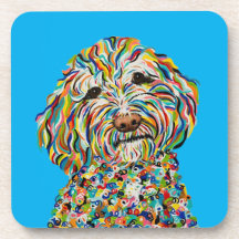 CURLY LABRADOODLE COASTER