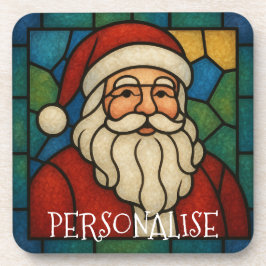 Porta-copo Custom Christmas Santa Art Deco Stained Glass