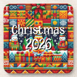 Porta-copo Custom Kente Cloth Holiday Coaster | African