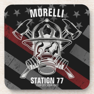 Porta-copo Custom NAME Firefighter Fire Department Station