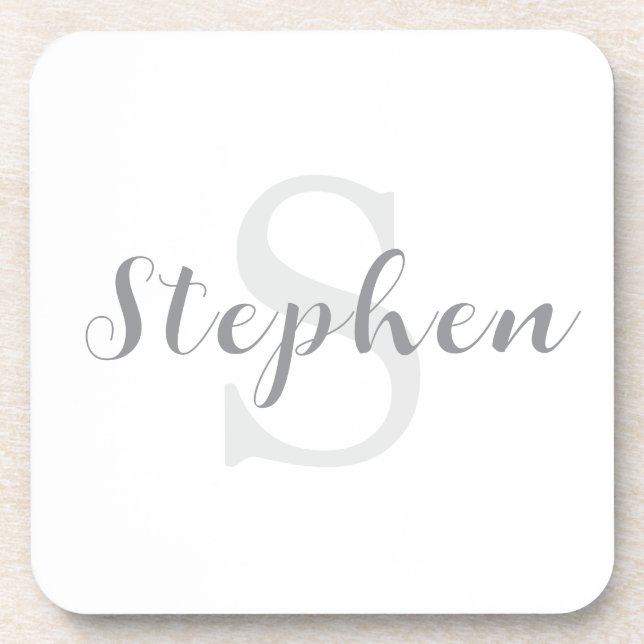 Porta-copo Custom Personalized Monogram Script Name Drink (Frente)