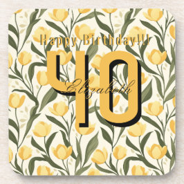 Porta-copo Custom Tulip Flower 70Th Birthday