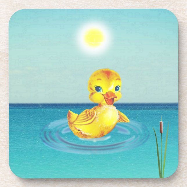 Porta-copo Cute Duckling Nadando no lago (Frente)