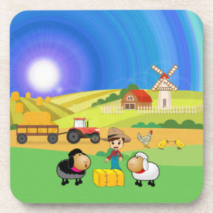 Porta-copo Cute Farmhouse, Ovelhas e Pintinhos protetor de co