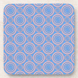 Porta-copo Cute Geometric Pattern Pink Circles over Blue