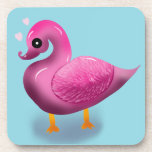 Porta-copo Cute Kawaii Pink Duck & Hearts Nursery Art<br><div class="desc">Quack up a smile with this incredibly cute pink duck design! This unique illustration features a glossy, 3D-style duck with a soft, textured wing, looking lovingly at floating pink hearts. It's an adorable and modern take on a classic childhood favorite. Perfect for decorating a baby girl's nursery, making a sweet...</div>
