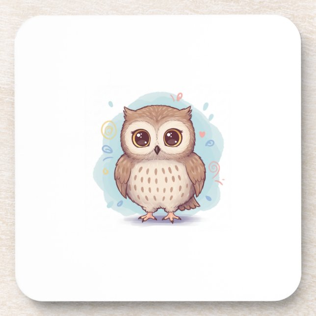 Porta-copo Cute owl illustration (Frente)