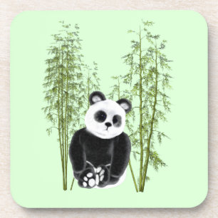 Porta-copo Cute Panda Sentada Em Bambu