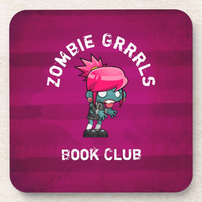 Porta-copo Cute Punk Rock Zombie Grrls Book Club (Frente)