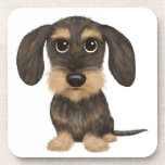 Porta-copo Dachshund| Cão de Cartoon Bonito Teckel<br><div class="desc">Conjunto de Portas copos de Dachshund Lover. Adicione esta decoração fofinha à sua área de jantar ou mesa de café e proteja os seus móveis dos danos que podem vir de bebidas quentes e frias. Estilo original de desenho animado de um javali e bronzeado em Teckel. Estas portas copos legal...</div>