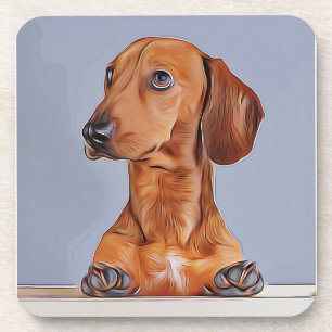 Porta-copo Dachshund Olhando Para Longe O Cachorro Poster de 