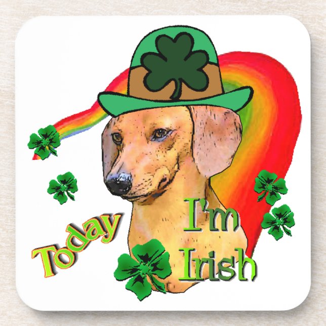 Porta-copo Dachshund St Patricks (Frente)