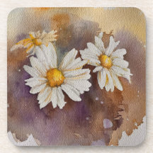 Daisies na névoa Watercolor