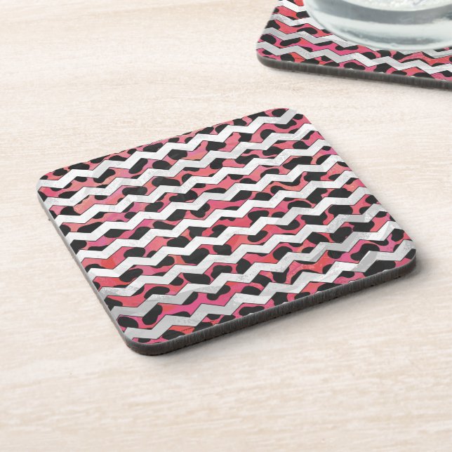 Porta-copo Dalmama Chevron, Rosa e Negro (Left Side)