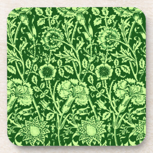 Porta-copo Damasco do cravo de Nouveau da arte, Forest Green