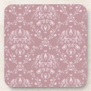 Porta-copo Damasco roxo e branco