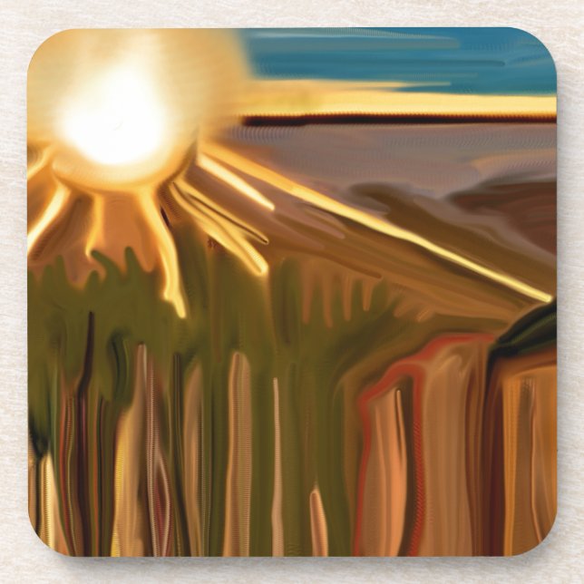 Porta-copo Dança da Arte Abstrato dos Cactos (Frente)