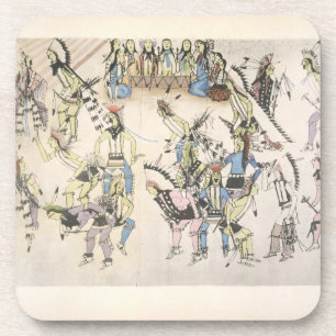Porta-copo Dança da grama (tinta no papel)