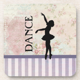 Porta-copo Dança - Fundo da Vintage da Silhueta Ballerina