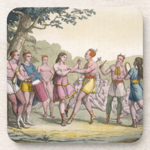 Porta-copo Dança indiana canadense na noite (engra da cor