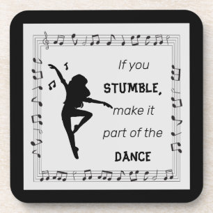 Porta-copo Dança inspiradora notas musicais em preto