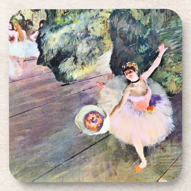 Porta-copo Dançarina com Buquê de Flores por Edgar Degas (Frente)