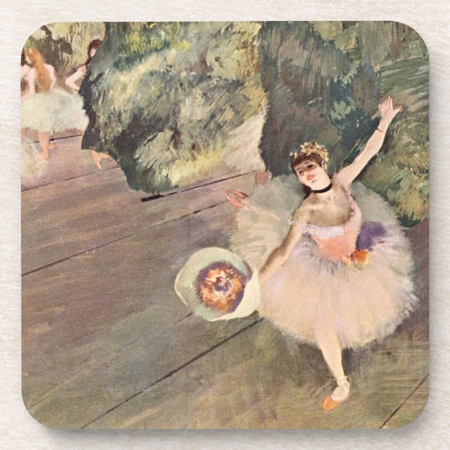Porta-copo Dançarina / Estrela do Balé - Pintura de Degas (Frente)