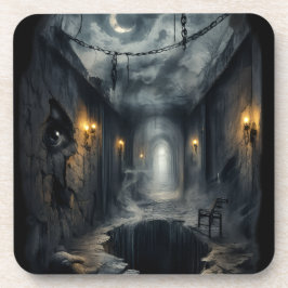 Porta-copo Dark Haunted fantasy Corridor with Moonlit Sky 