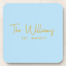 Data de Criação do Script Azul e Dourado Moderno