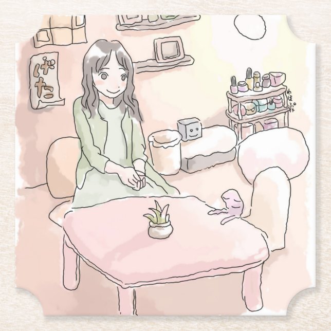 PORTA-COPO DE PAPEL さにれいじ　淡いお部屋と (Frente)