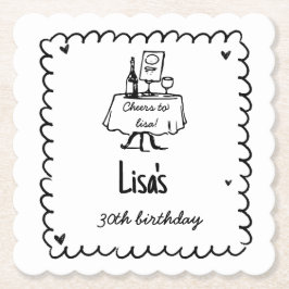 Porta-copo De Papel 30 de Coquetel de Escrivação à Mão, aniversário de