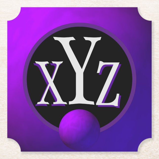 Porta-copo De Papel 3 Letras Monograma Profundo Metálico (Frente)