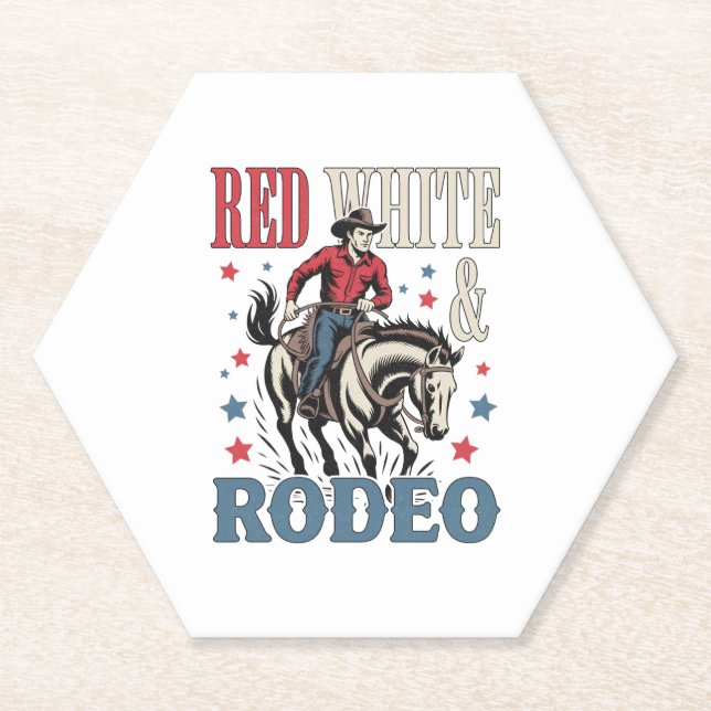 Porta-copo De Papel 4 de julho Rodeo Cowboy (Frente)