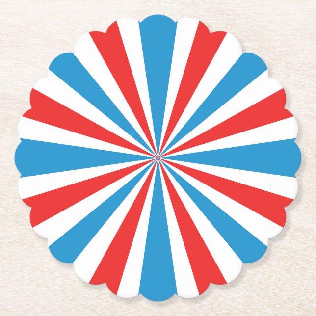 Porta-copo De Papel 4 de julho Vermelho, Branco e Azul Impulso Solar (Frente)