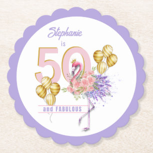 Porta-copo De Papel 50 e Porta copos de papel Flamingo Floral, cor-de-